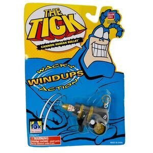 5‎ for $25| VTG 1995 Bandai The Tick Wacky Windup Action Cannon Human Bullet Toy